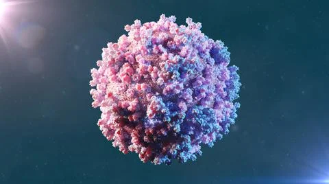 3D Rendering of SARS-COV Coronavirus Omicron Variant Stock Illustration
