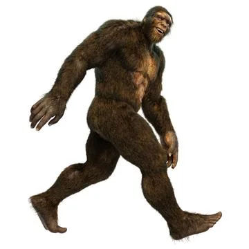 3D Rendering Sasquatch on White Stock Illustration