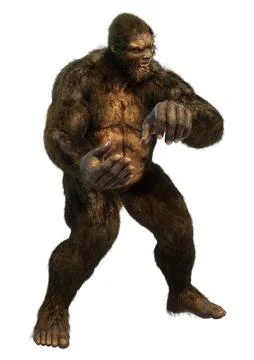 3D Rendering Sasquatch on White Stock Illustration