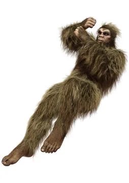3D Rendering Sasquatch on White Stock Illustration