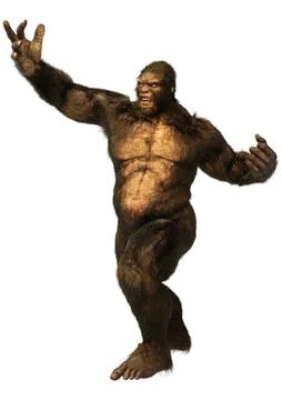 3D Rendering Sasquatch on White Stock Illustration