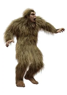 3D Rendering Sasquatch on White Stock Illustration