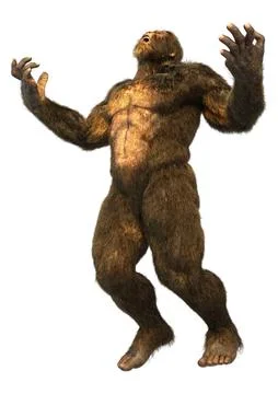 3D Rendering Sasquatch on White Stock Illustration