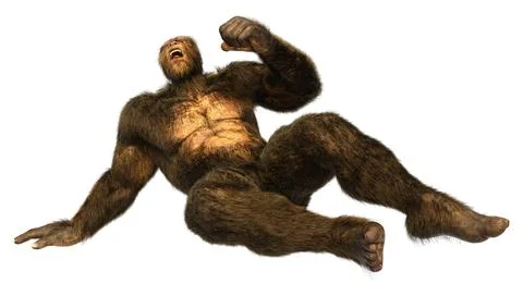 3D Rendering Sasquatch on White Stock Illustration