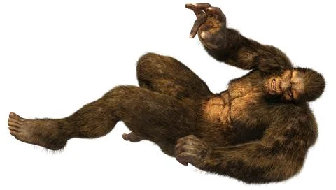 3D Rendering Sasquatch on White Stock Illustration