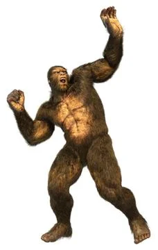 3D Rendering Sasquatch on White Stock Illustration