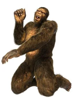 3D Rendering Sasquatch on White Stock Illustration