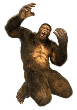 3D Rendering Sasquatch on White Stock Illustration