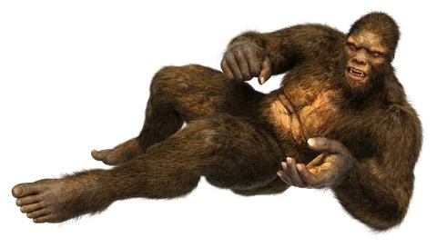 3D Rendering Sasquatch on White Stock Illustration