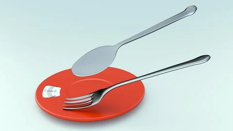 A 3d rendering of scale-integrated dinner plate devoid of food. Stock Illustration