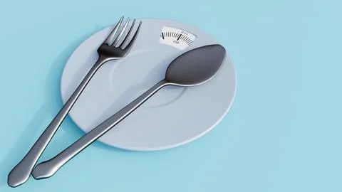 A 3d rendering of scale-integrated dinner plate devoid of food. Stock Illustration
