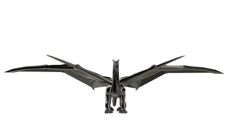 3d rendering of a scary big flying dragon with large wings Stock Illustration