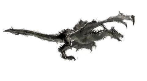 3d rendering of a scary big flying dragon with large wings Stock Illustration