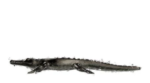 3d rendering of a scary reflective crocodile animal Stock Illustration
