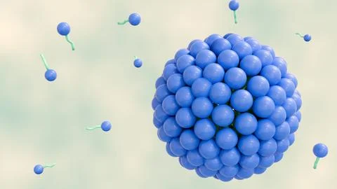 A 3D rendering of scattered micelle Illustrazione stock