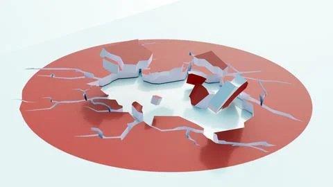A 3D rendering of a scattered National Flag of Japan Stock Illustration