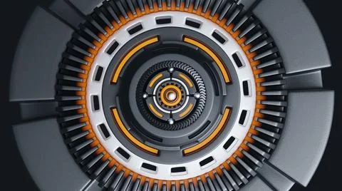 3D rendering. Sci fi HUD GUI Hard Surface Background. Stock Illustration