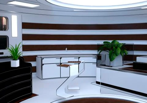 3D Rendering Science Fiction Apartment Stock Illustration