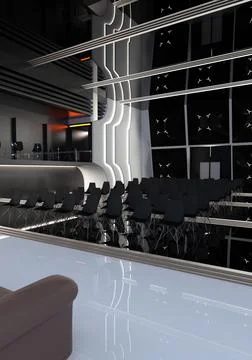 3D Rendering Science Fiction Auditorium Stock Illustration