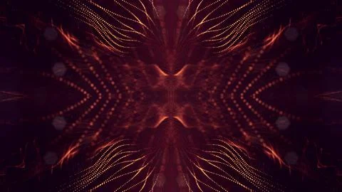 3d rendering, science fiction background of glowing particles with depth of Stock Illustration