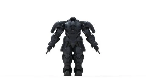 3D rendering of a science fiction cartoon harnass tech robot warrior Stock Illustration