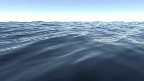 3D rendering sea on blue sky sunset. Ocean surface panorama.Landscape sunlight Stock Footage 199558517