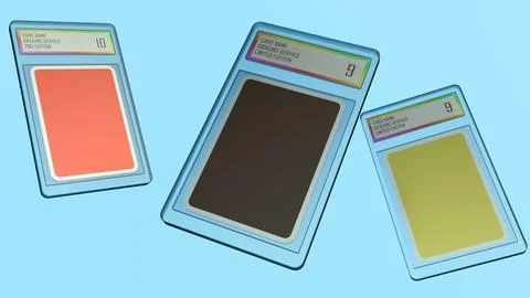 A 3d rendering of sealed slab cases with graded labels. Stock Illustration