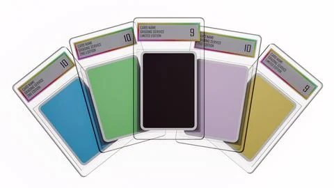 A 3d rendering of sealed slab cases with graded labels. Stock Illustration