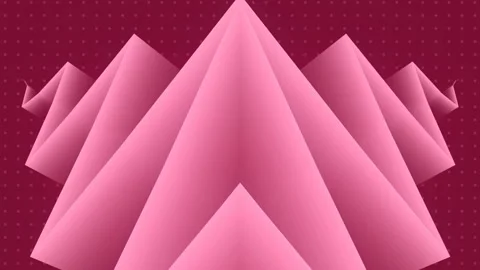 3d rendering seamless loop animation with endlessly moving pink zigzag pattern Stock Footage 203532068