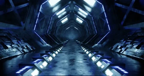 3d rendering seamless loop motion of sci fi corridor. Stock Footage 172002656