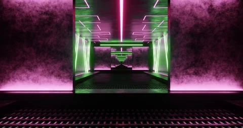 3d rendering seamless loop motion of metal tunnel Stock Footage 268386408