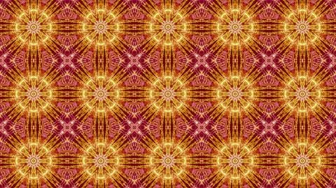 A 3D rendering of a seamless pattern of geometric shapes and bright yellow gl Stock Illustration