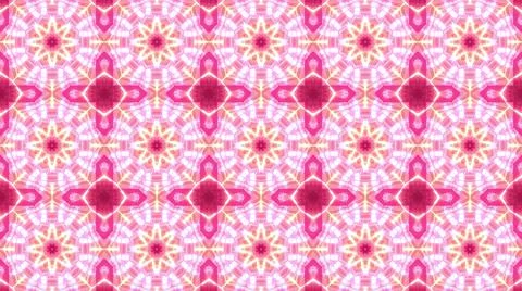 A 3D rendering of a seamless pattern of geometric shapes and bright pink glow Stock Illustration