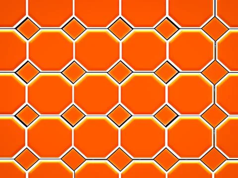 3d rendering seamless pattern with honeycombs Stock Illustration