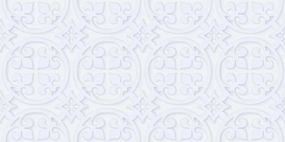 3d rendering seamless pattern. White tiles. Stock Illustration
