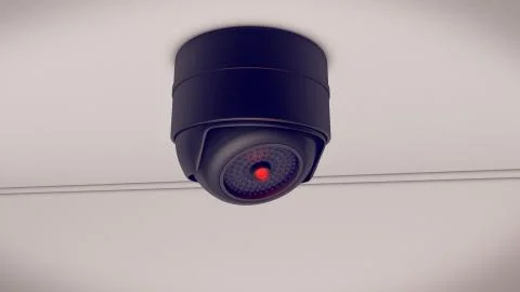 3d rendering of Security Camera, CCTV on location Ilustración de archivo