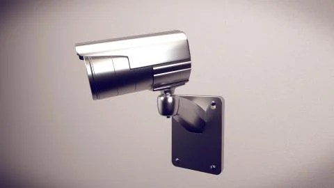 3D rendering of Security CCTV camera. Big Brother Concept. Illustrazione stock