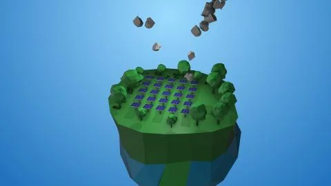 3d rendering of a segment of a plot of land in a cut. Stock Illustration
