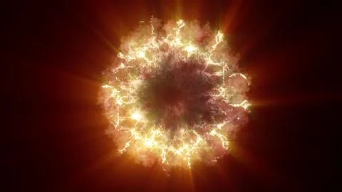 3D rendering of a series of spectacular shock waves coming from an explosion Stock Illustration