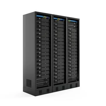 3D rendering of a server rack isolated on a white background. Stock Illustration