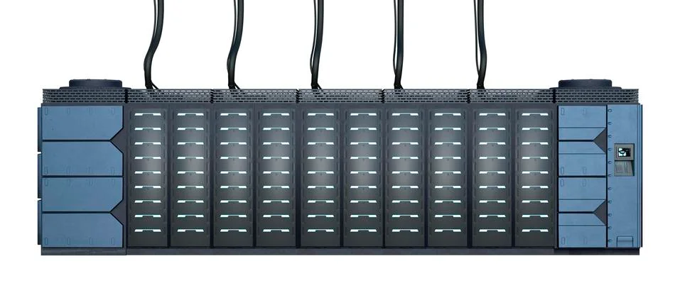 3D Rendering Server on White 스톡 일러스트