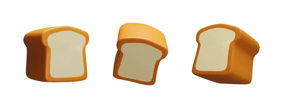 3d rendering set of bread Stock Illustration