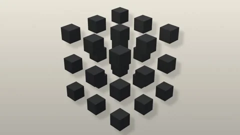3D rendering of a set of cubes located in space, Stock Footage 268577888
