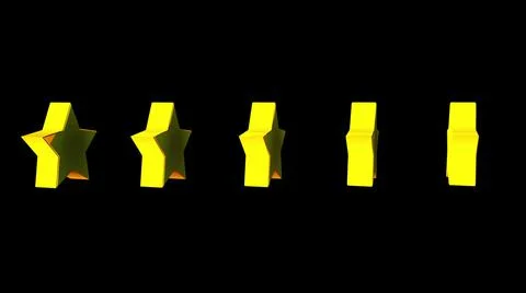 3d rendering of set of golden isometric stars. Computer generated isometric Illustrazione stock