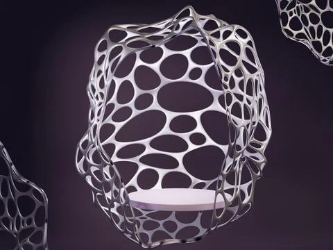 3D rendering several of abstract figure; design template pedestal for the pro Stock Illustration