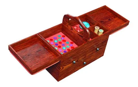 3D Rendering Sewing Set on White Stock Illustration