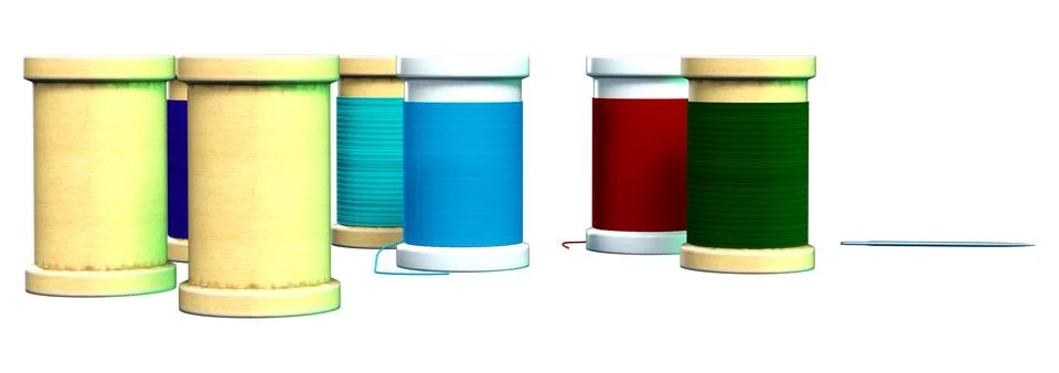 3D Rendering Sewing Set on White Stock Illustration