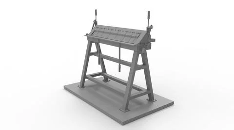 3D rendering of a sheet metal bending machine engineering machine computer Stock Illustration