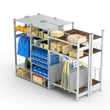 3D rendering of a shelf for construction workers isolated on a white background Stock Illustration