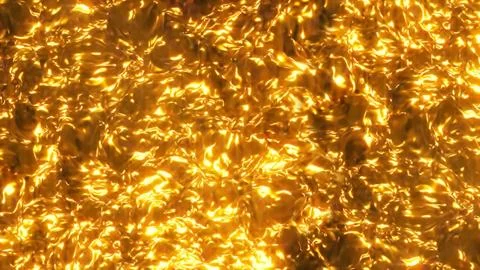 3D rendering shimmering oily liquid with a golden sheen Stock Illustration